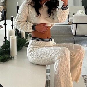 Free people knit cream set